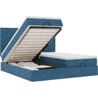 vidaXL Ottoman bed met matrassen 200x200cm fluweel donkerblauw