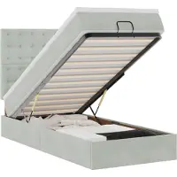 vidaXL Ottoman bed met matrassen en LED's 90x190cm fluweel lichtgrijs
