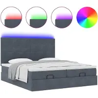 vidaXL Ottoman bed met matrassen en LED's 180x200cm fluweel