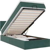 vidaXL Ottoman bed met matras 100x200 cm fluweel donkergroen