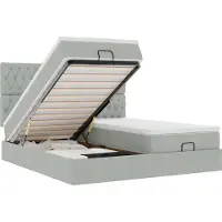 vidaXL Ottoman bed met matrassen 200x200cm fluweel lichtgrijs