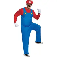 Disguise Nintendo Super Mario Brothers volwassenen Mario Deluxe kostuum heren gaming outfit groot