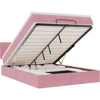 vidaXL Ottoman bed met matras en LED's 140x200cm fluweel roze