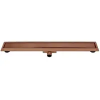 Guido Gusto Copper RVS Douchegoot compleet met flens 80x7x6,7cm gesloten rooster