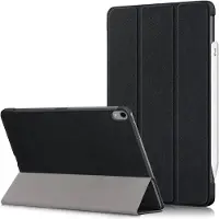 Eforyou Geschikt voor iPad Air (2020) tri-fold smart case hoes - zwart