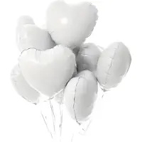Ballon Folie Hart Zilver ( 10 stuks ) 25 cm
