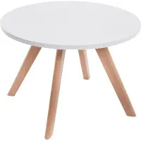 CLP Houten bijzettafeltje Eirik, naturel poten - v40 x Ø60 cm - Wit