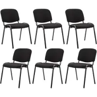 CLP Ken Set van 6 bezoekersstoelen zwart