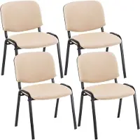 CLP Ken Set van 4 bezoekersstoelen - Stof creme
