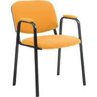 CLP Ken Pro - Stapelstoel - armleuningen - zwart - 150 kg - Stof/oranje