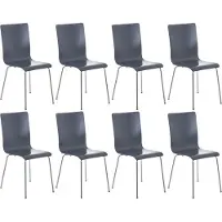 CLP Pepe Set van 8 Wachtkamerstoelen - Houten zitting grijs