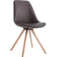 CLP Laval Eetkamerstoel - klassiek - met houten poten - Rond - natura/bruin