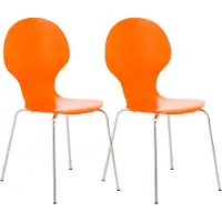 CLP Diego Set van 2 stapelstoelen Hout/oranje