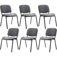 CLP Ken Set van 6 bezoekersstoelen grijs