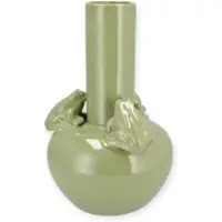 DK Design Daan kromhout - Vaas - Bloemenvaas - Frog - Kikkers - Keramiek - Pistache Groen - Groot - 20x28cm