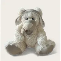 Unique living knuffel beer wit H30 cm