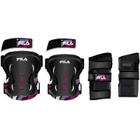 Fila Skate Beschermset - 3-Pack - XS - zwart roze - driedelige set met pols elleboog en kniebeschermers