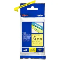 Brother lint beletteringssysteem TZe-611, 6 mm breed, geel/zwart