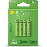 GP ReCyko Oplaadbare AAA / HR03 Ni-Mh Batterijen (4 stuks, 950 mAh)