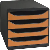 Exacompta Ladebox Big Box Iderama Orange, 4 open laden, A4/A4+/24x32 cm, geruisloos, veiligheidsstop