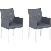 Beliani BACOLI - Tuinstoel set van 2 - Grijs - Polyester