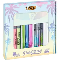 BIC Pastel Dream - Pastel geschenkdoos - 7 Balpennen / 4 Fineliners / 4 markeerstiften / 1 notitieboekje