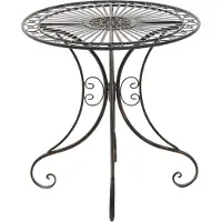 CLP Hari ronde tuintafel - rond - bijzettafeltje - Bistrotafel - met sierlijke decoraties - in Art Nouveau stijl - Metaal - bronzen
