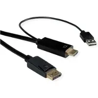 Roline HDMI kabel UltraHDTV - DisplayPort, M/M, zwart, 1 m
