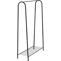 En.casa Kledingrek Hvorslev met 1 plank 144,5x89x32,5 cm zwart