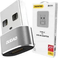 Dudao Adapter L16AC USB-C naar USB (zwart) (USB 3.2 Gen 1)