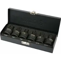 YATO Professionele Krachtbitset 3/4" - 6-delig - XXL Torx & Spline (M16-M18) - Hoogwaardig CrMo Staal - Slagvaste Doppenset voor Vrachtwagens & Industrie