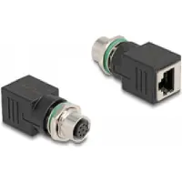 DeLOCK 60062 M12 Adapter A-kodiert 8 Pin Buchse zu RJ45 Bu gerade