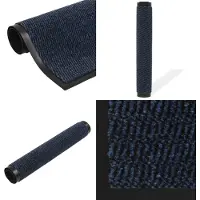 vidaXL Droogloopmat rechthoekig getuft 80x120 cm blauw - Deurmat - Deurmatten - Droogloopmat - Droogloopmatten