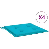 vidaXL Tuinstoelkussens 4 st 40x40x4 cm stof turquoise