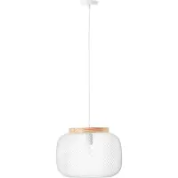 Brilliant Briljante Giada LED hanglamp, 1 lichtpunt, wit, hout, licht 99111/75