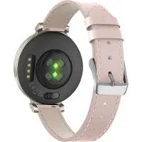 Bandz lederen band ‘Classic’ - Echt leren bandje 14mm geschikt voor Garmin Lily 2 (alleen tweede versie) - roze