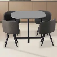 Rousseau Set tafel en stoelen Eva | 100 x 100 x 75 cm | Grijs