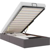 vidaXL Bedframe zonder matras 80x200 cm kunstleer grijs