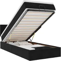 vidaXL Ottoman bed met matras en LED's 90x190cm fluweel zwart