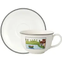 Villeroy & Boch Café au lait Obertasse mit Untertasse Charm & Breakfast Design Naif 500 ml