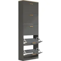 VCM Houten plank Kipper schoenenrek Schoenenkast Schoenenkipper 5 kleppen Halom XL