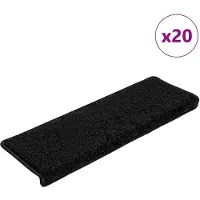 vidaXL Trapmatten 20 st 65x21x4 cm Zwart Rechthoekige Rand