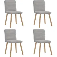 vidaXL Eetkamerstoelen 4 st stof wolk grijs