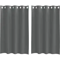 vidaXL Gordijnen voile met doorvoertules 2 st 140x175 cm donkergrijs