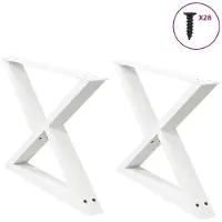 vidaXL Salontafelpoten 2 st 70x(42-43,3) cm staal wit