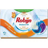 Robijn Wascapsules 3-in-1 Stralend Wit 15 Stuks