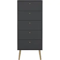 Ebuy24 Bodo kommode 5 lades matgrijs.