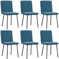 vidaXL Eetkamerstoelen 6 st fluweel blauw