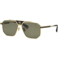Philipp Plein Zonnebril SPP152V 63/13/145 Glanzend roségoud met semi-glanzende zwarte delen Metaal MAN SPP152V