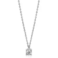 Zinzi zilveren ketting chatonzetting rond wit 40-45cm ZIC1750